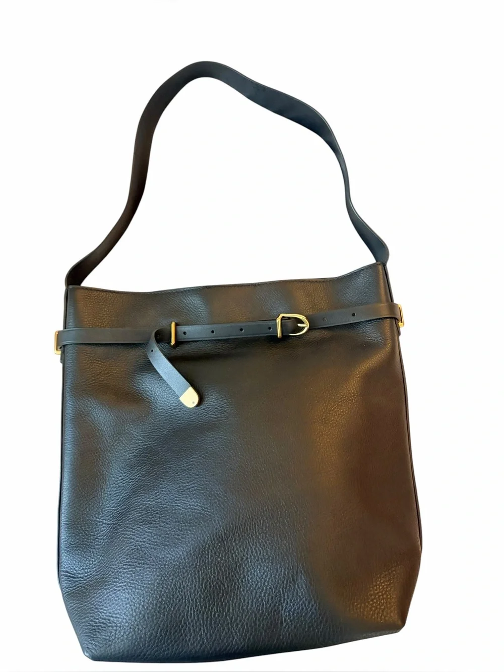 Madewell The Essential Belted Bucket Leather Tote Bag